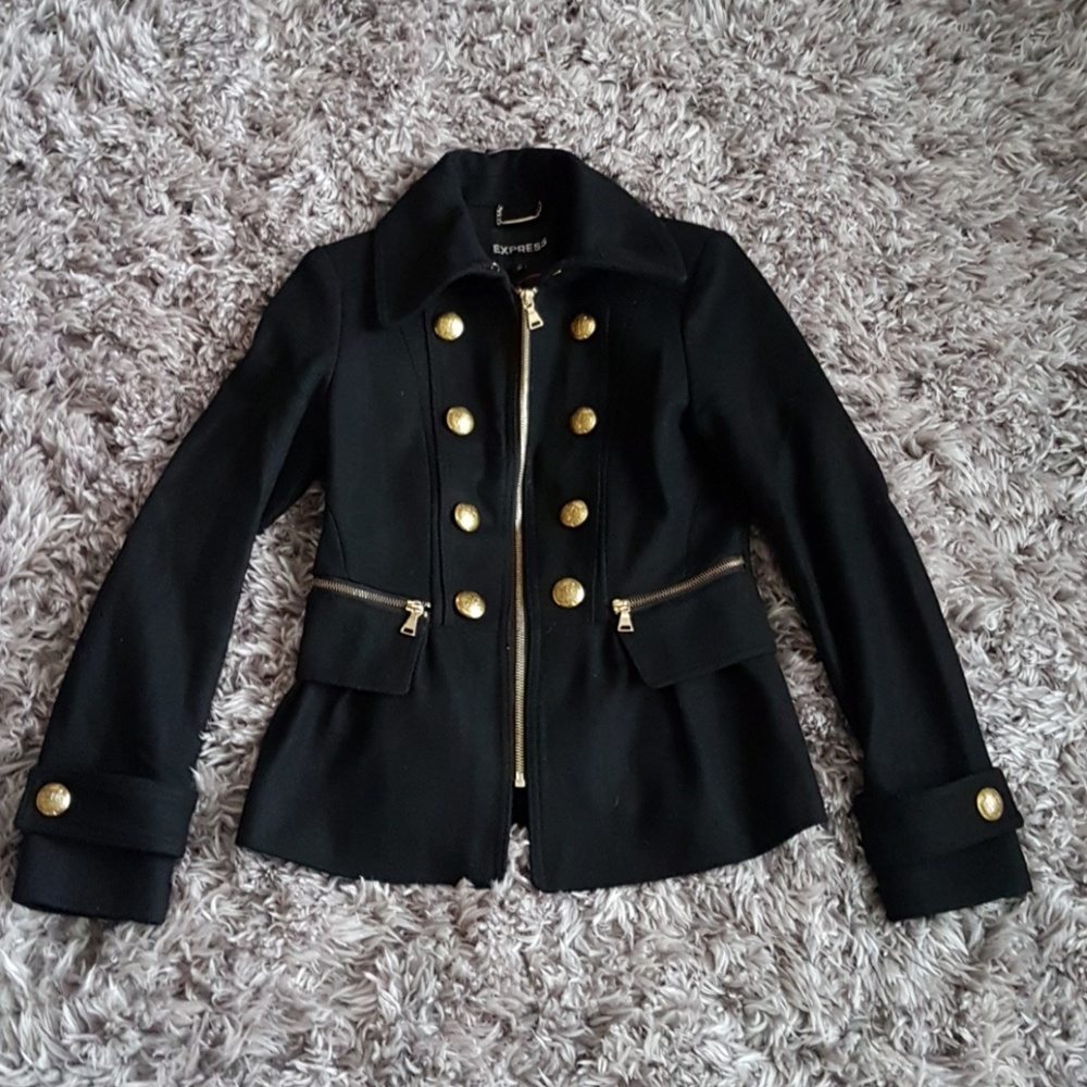 Express military style wool coat size XS